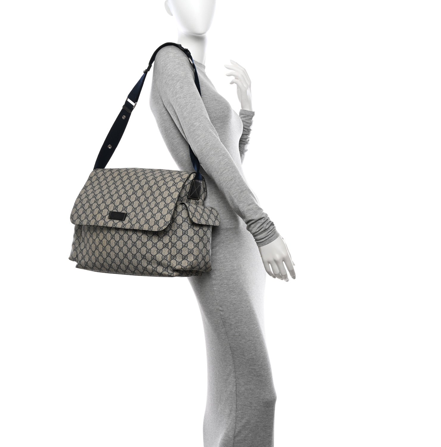 Gucci GG Plus Monogram Messenger Diaper Bag Navy 3 of 16