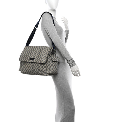 Gucci GG Plus Monogram Messenger Diaper Bag Navy 3 of 16