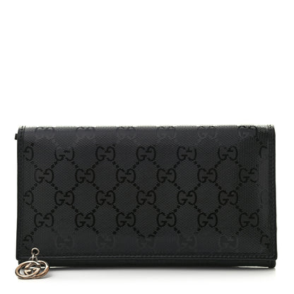Gucci Imprime Monogram GG Pierce Continental Wallet Black 1 of 7
