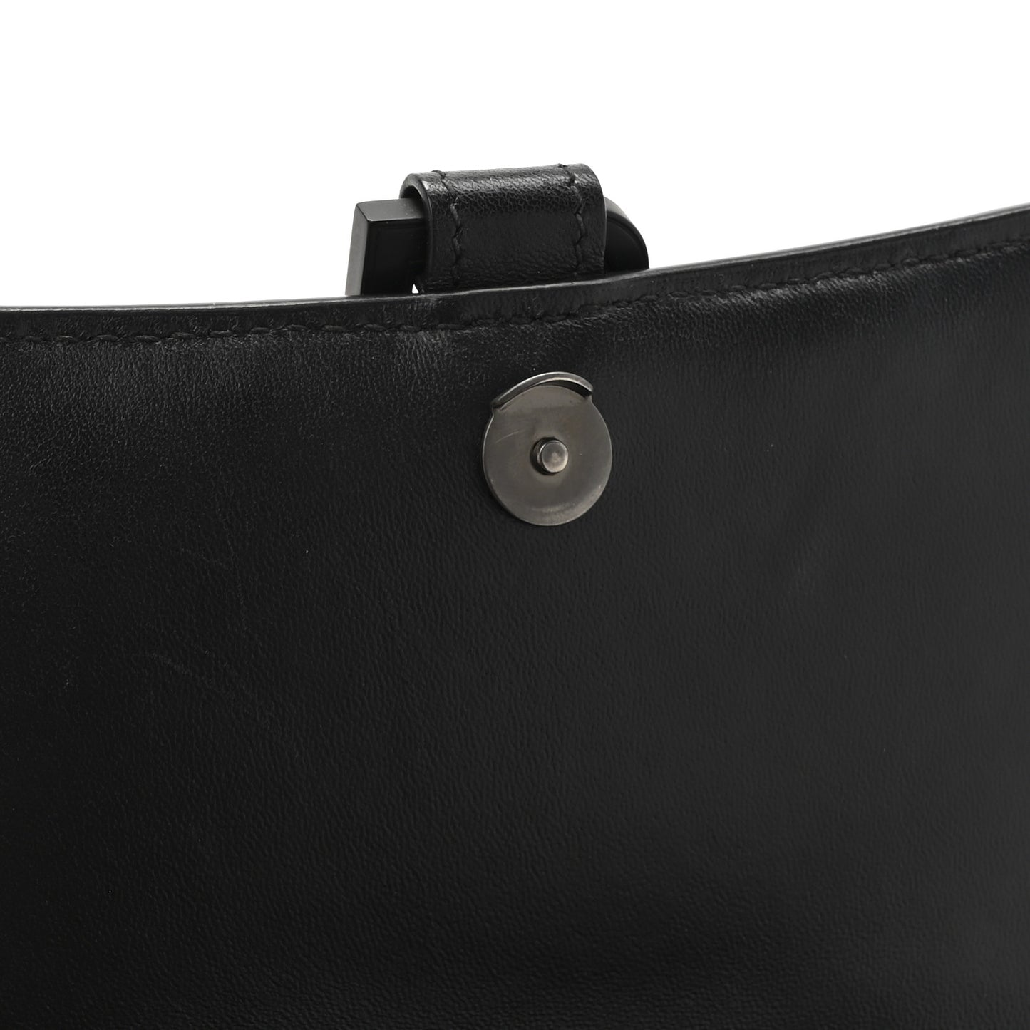 Nappa BB Monogram Embossed Small Hourglass Top Handle Bag Black