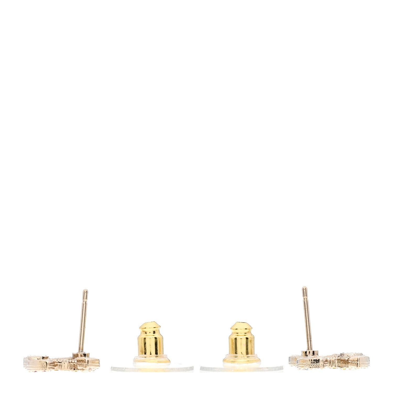 Chanel Crystal CC Earrings Gold Multicolor 3 of 4