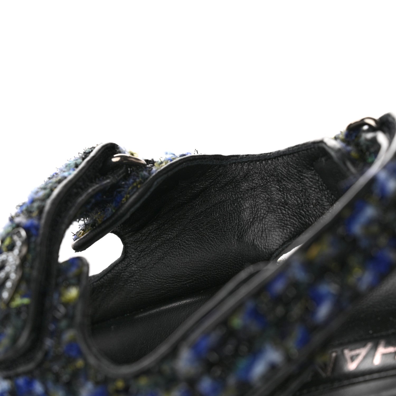Chanel Iridescent Tweed Velcro Dad Sandals 36.5 Navy Blue Multicolor 11 of 14