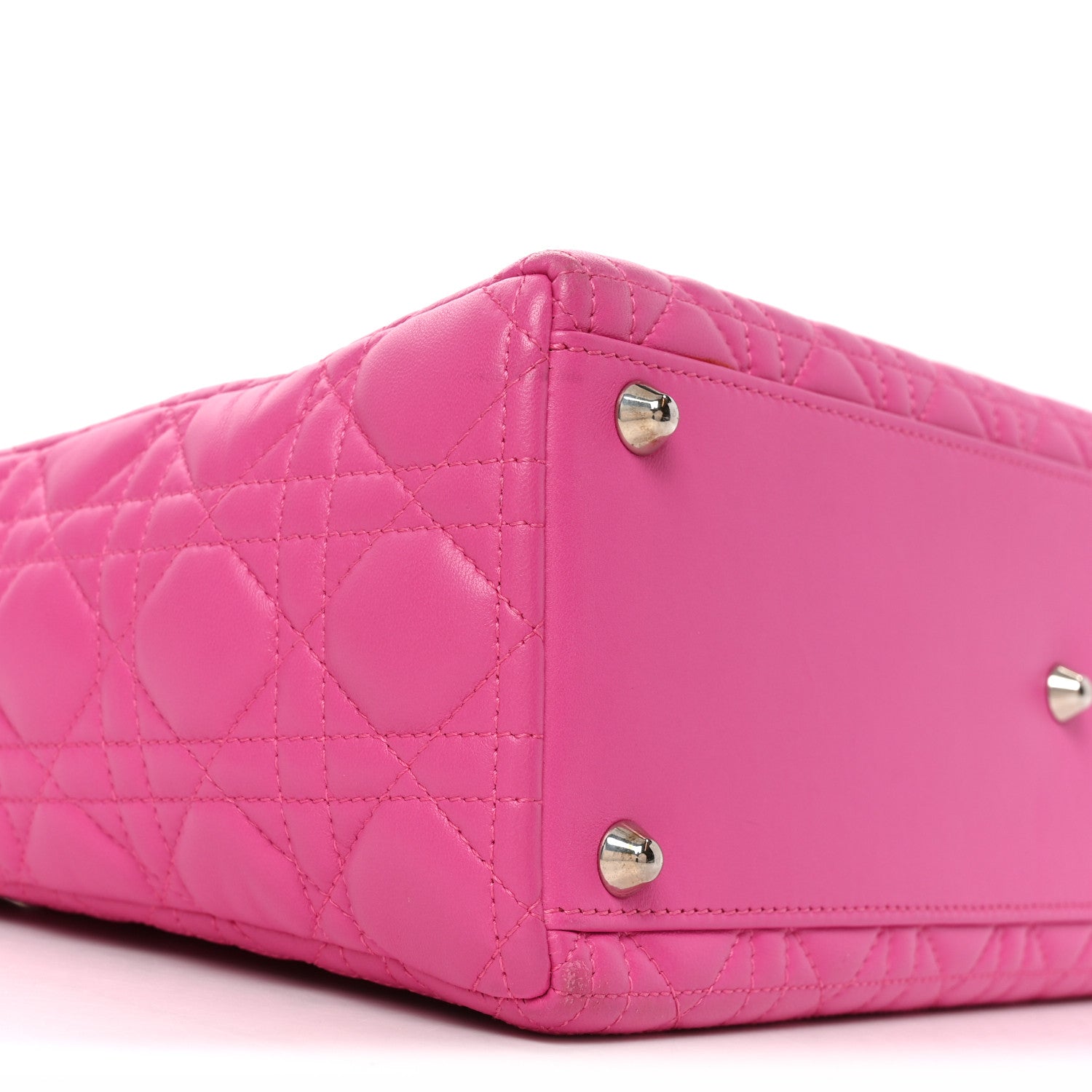 Christian Dior Lambskin Cannage Large Lady Dior Fuchsia Fuchsia 9 of 10