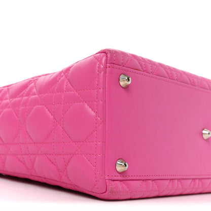 Christian Dior Lambskin Cannage Large Lady Dior Fuchsia Fuchsia 9 of 10