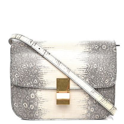 Celine Lizard Medium Classic Box Flap Bag Natural 1 of 6