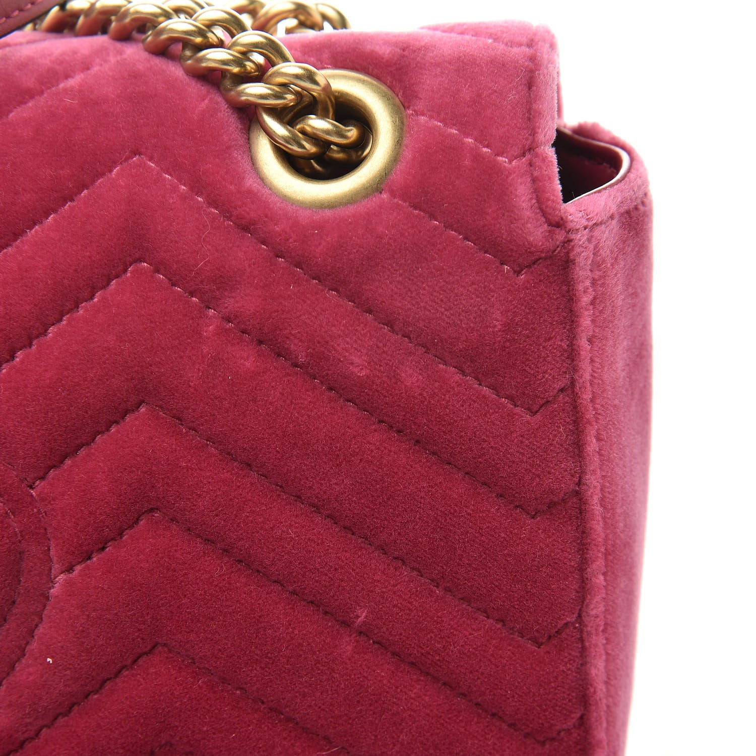 Gucci Velvet Matelasse Small GG Marmont Shoulder Bag Fuchsia Violet Cyclamen 13 of 13
