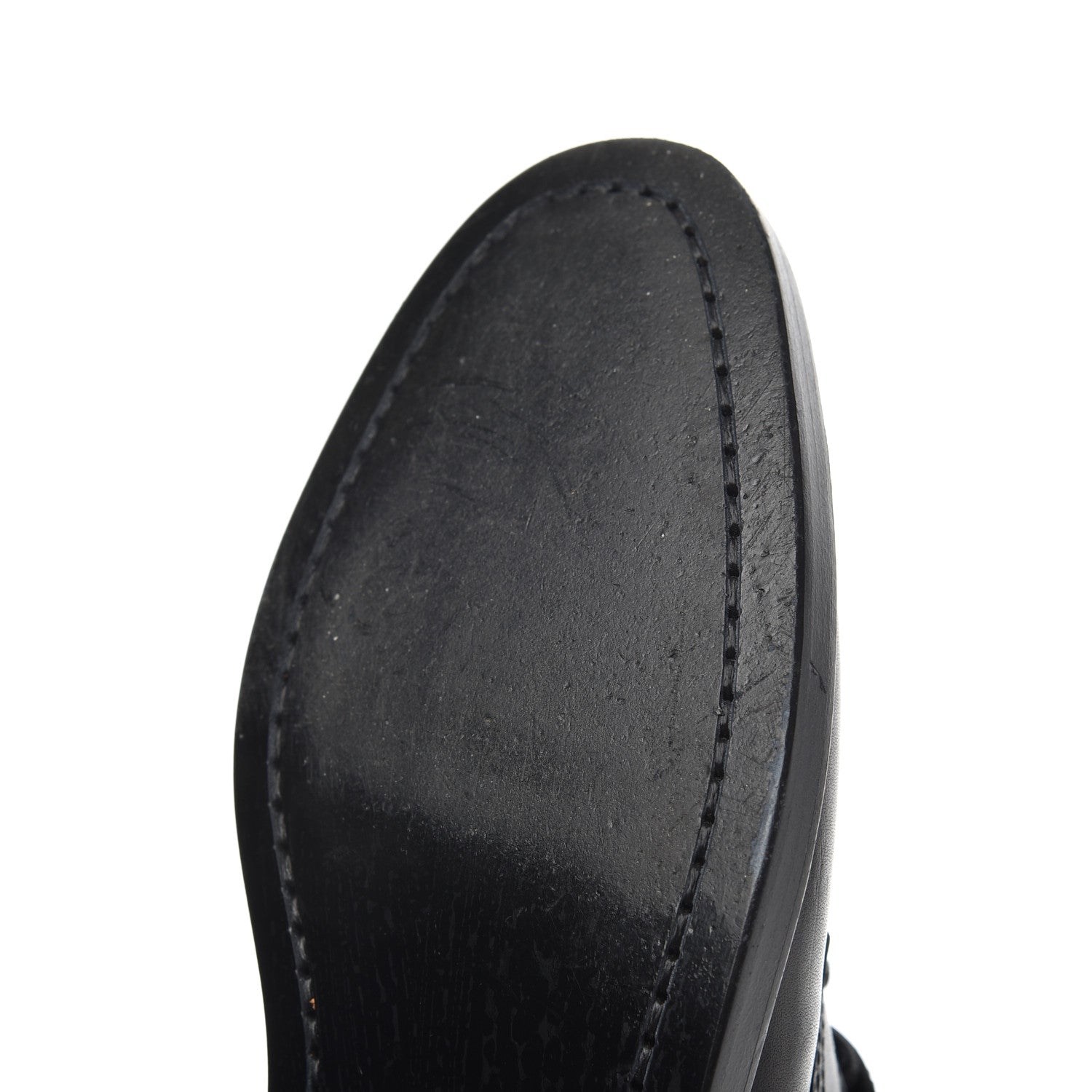 Saint Laurent Smooth Calfskin Studded Strap Rangers Boots 37.5 Black 9 of 16