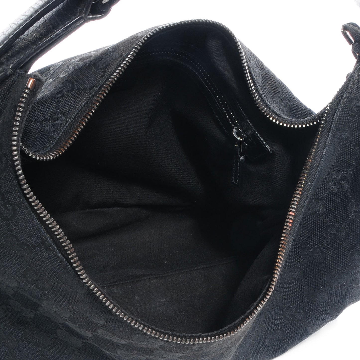 Monogram Medium Horsebit Chain Hobo Black