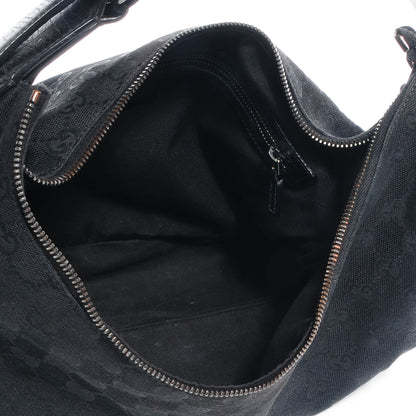 Gucci Monogram Medium Horsebit Chain Hobo Black 5 of 7
