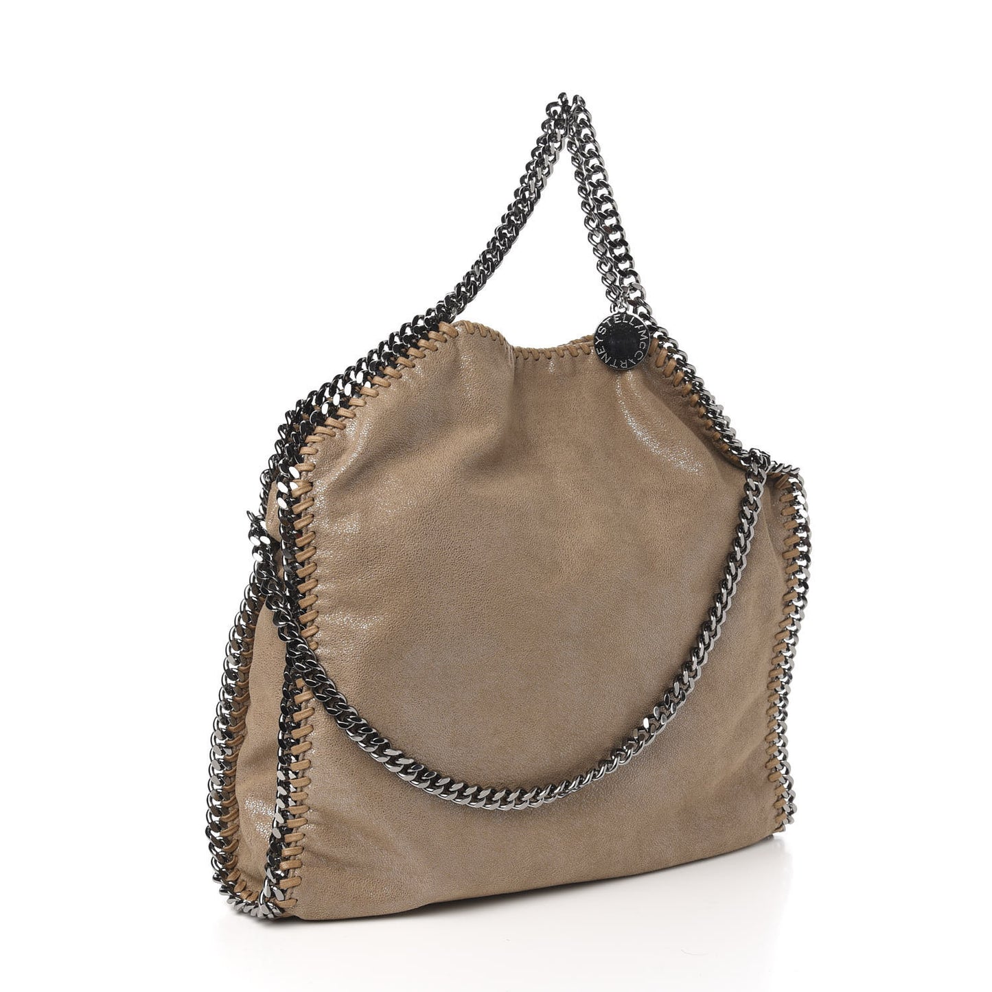 Shaggy Deer Falabella Fold Over Tote Taupe