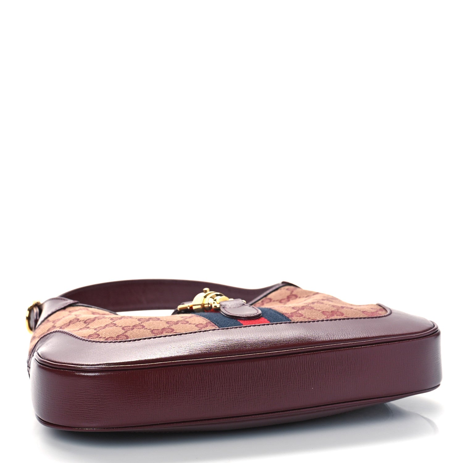 Gucci Monogram Azalea Calfskin Web Small Jackie 1961 Hobo Sahara Rubino Chardonnay 4 of 9