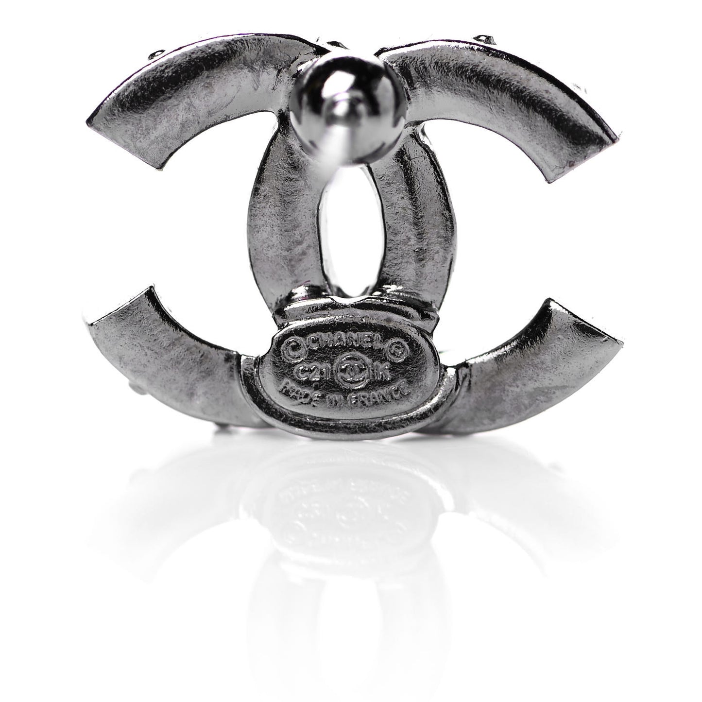 Crystal CC Earrings Silver
