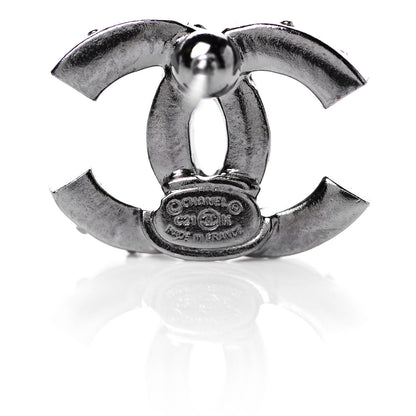 Chanel Crystal CC Earrings Silver 4 of 4