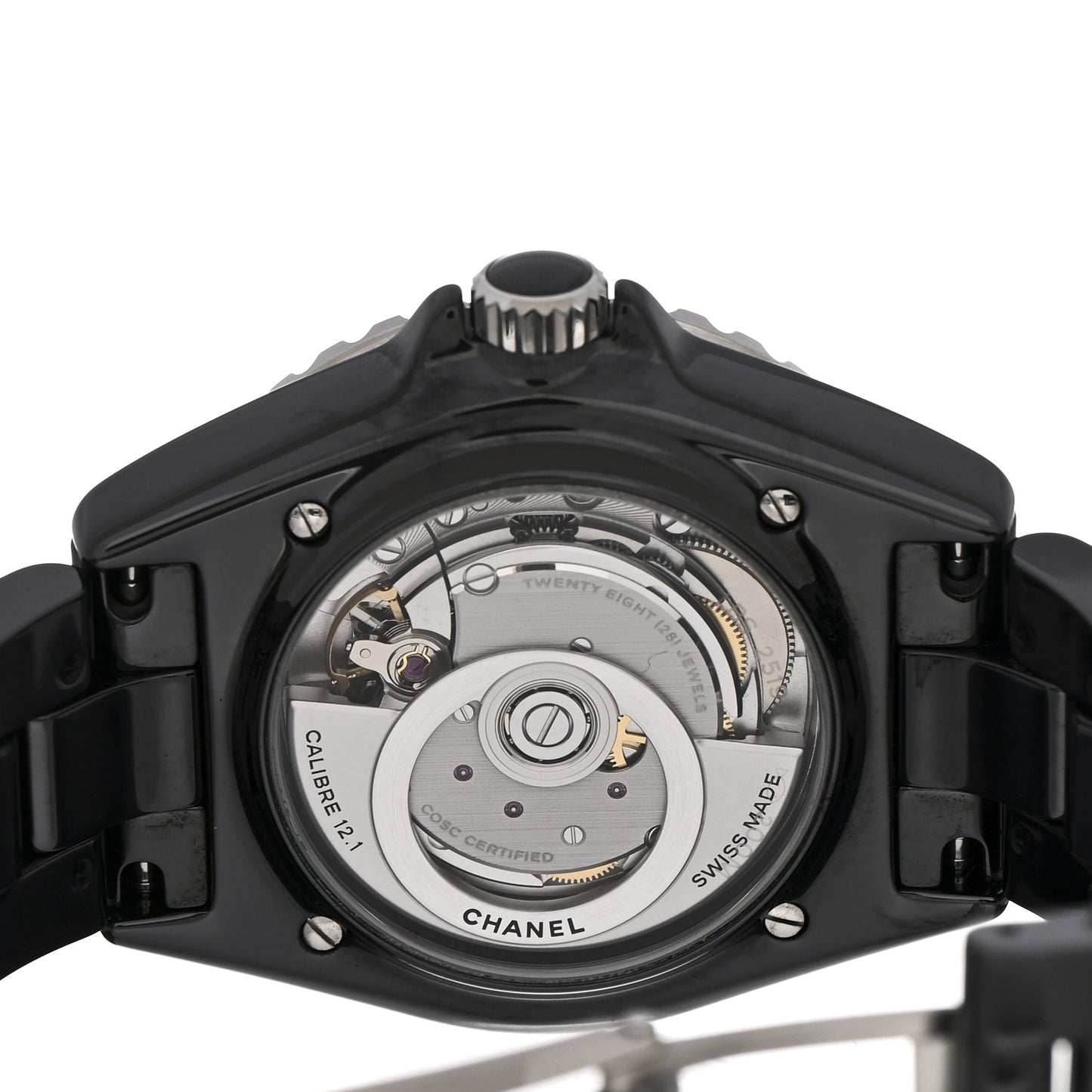 Stainless Steel Ceramic Diamond 38mm J12 Automatic Watch Black