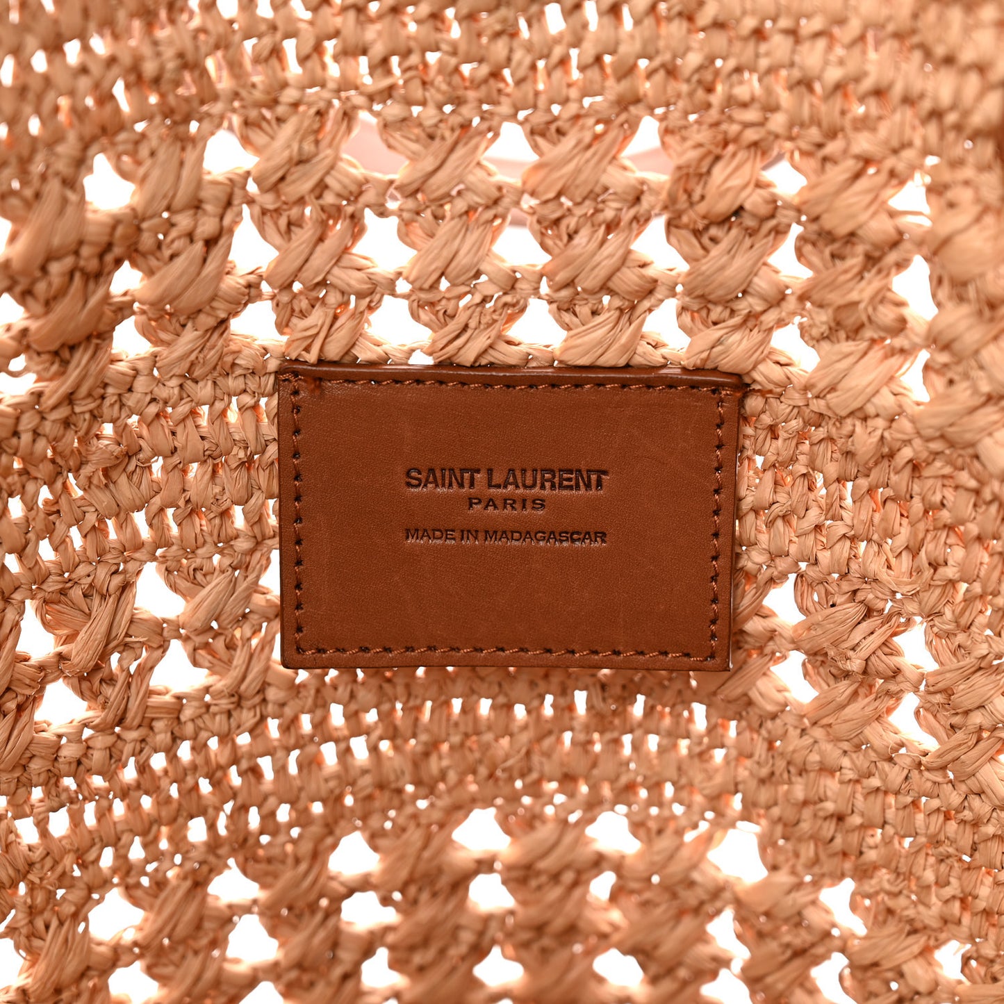 Raffia Calfskin Medium Panier Tote Naturel