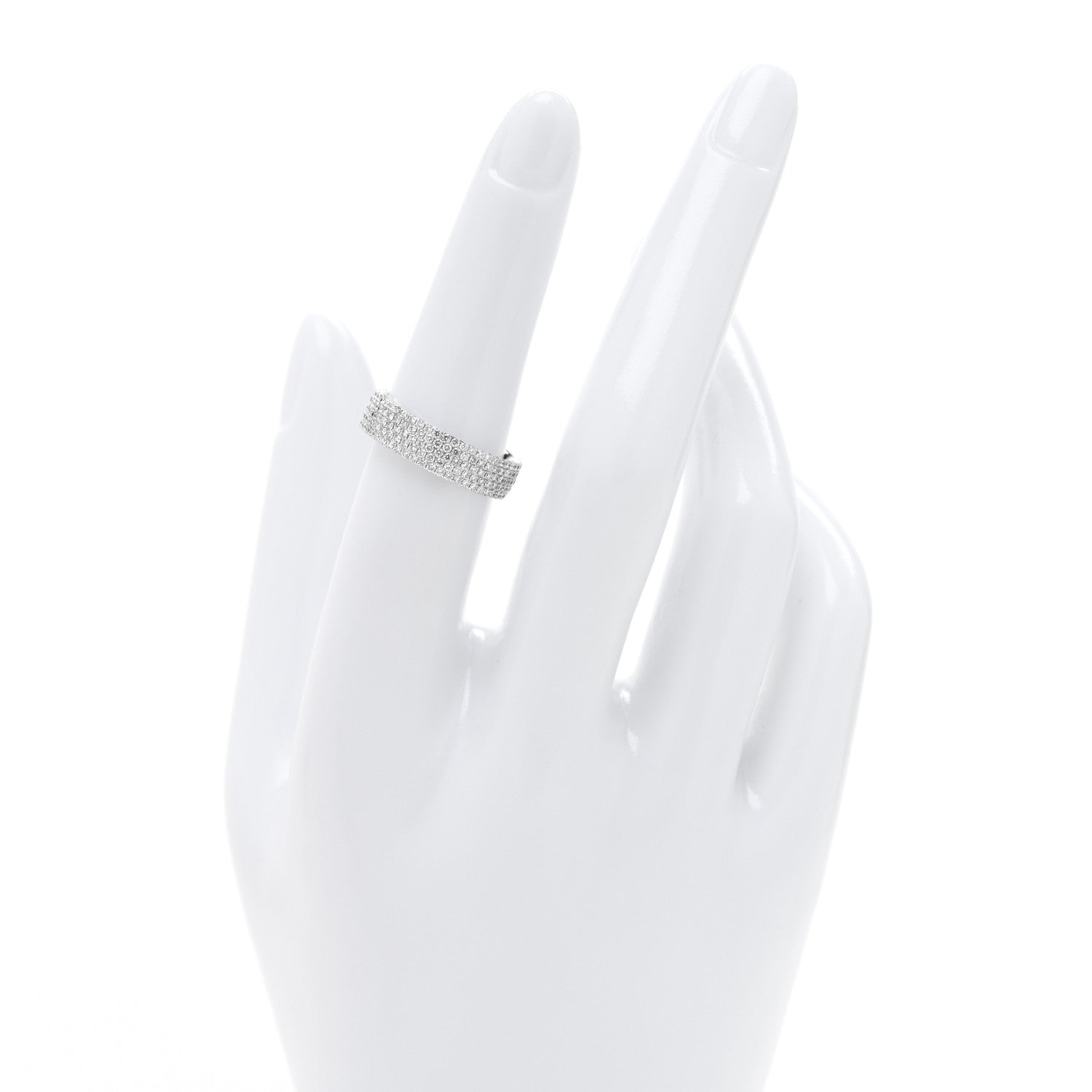 Tiffany 18K White Gold Diamond Metro Five-Row Ring 52 6 2 of 4