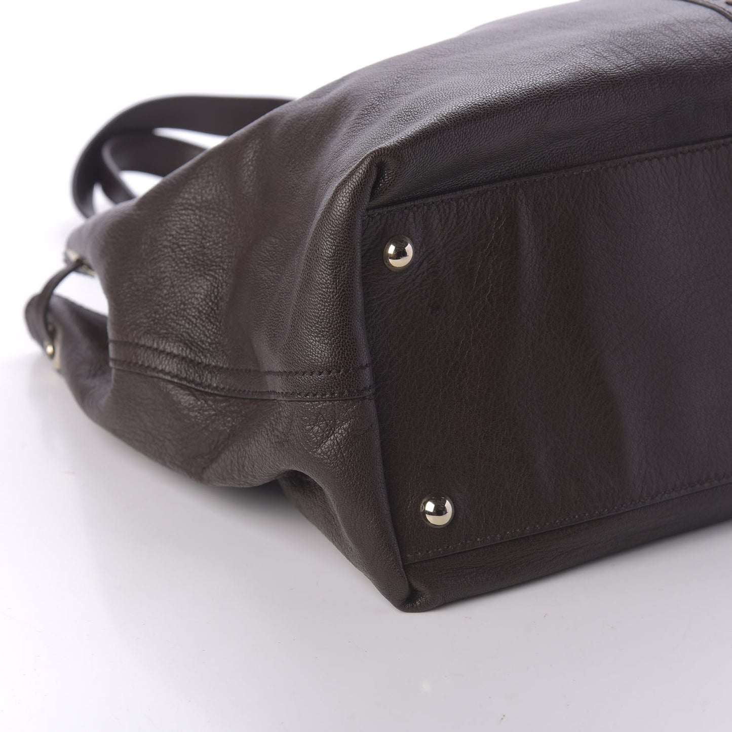 Calfskin Reversible Double Sac Y Tote Gold Brown