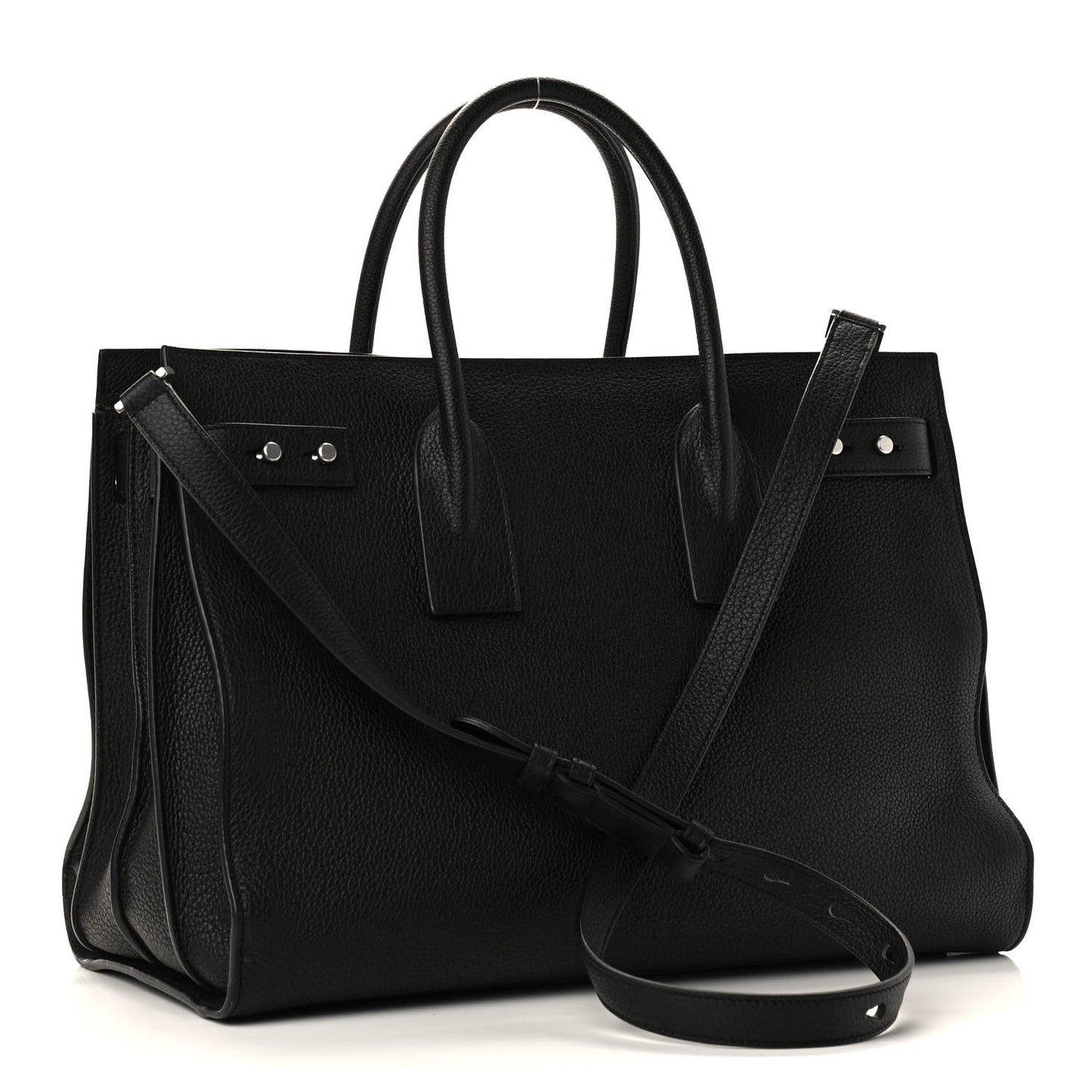 Grained Calfskin Medium Souple Sac De Jour Black