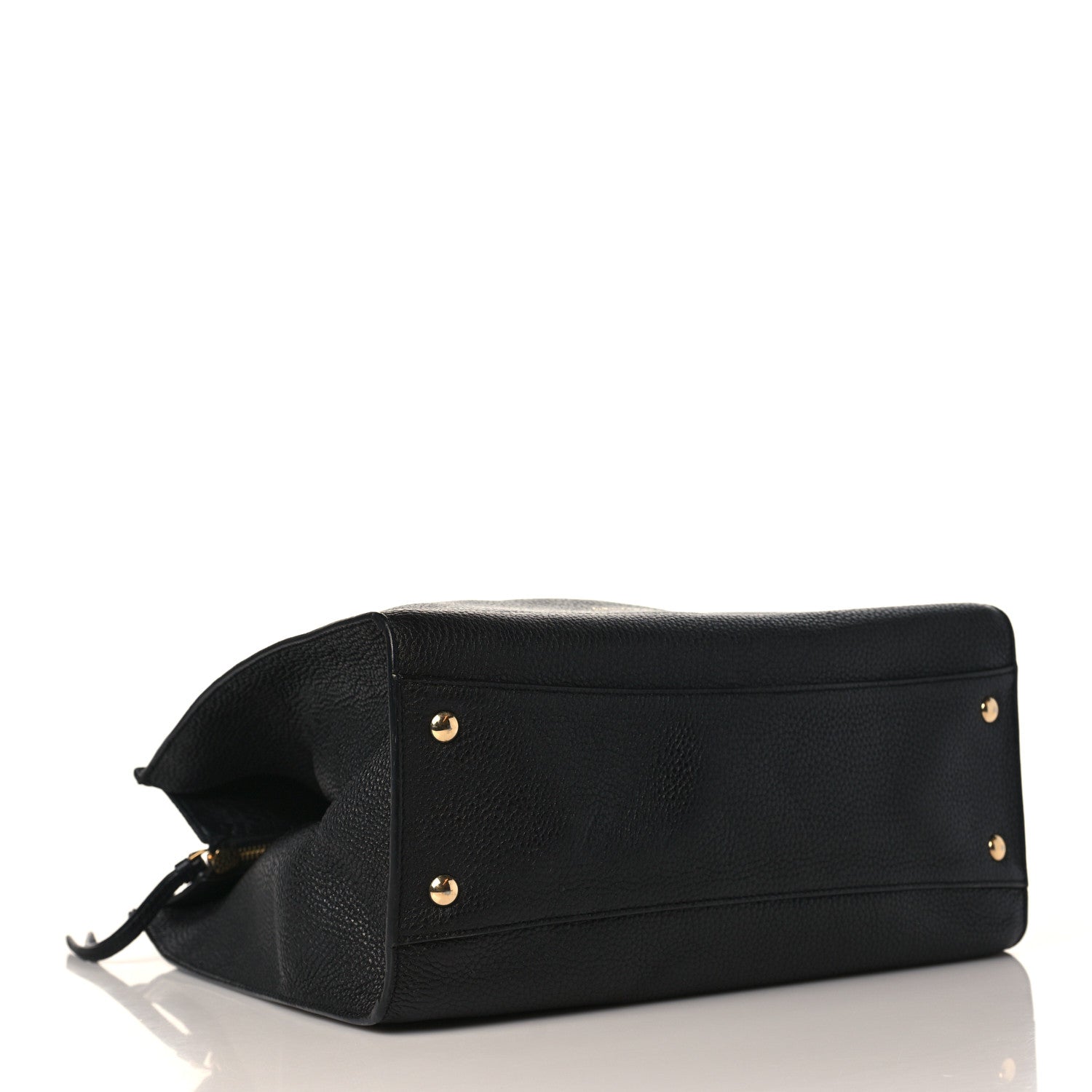 Salvatore Ferragamo Hammered Calfskin Double Handle Small Amy Tote Black 4 of 8