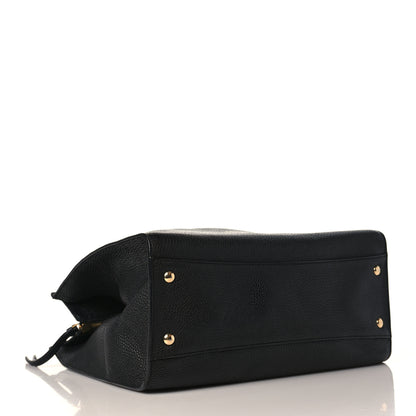 Salvatore Ferragamo Hammered Calfskin Double Handle Small Amy Tote Black 4 of 8