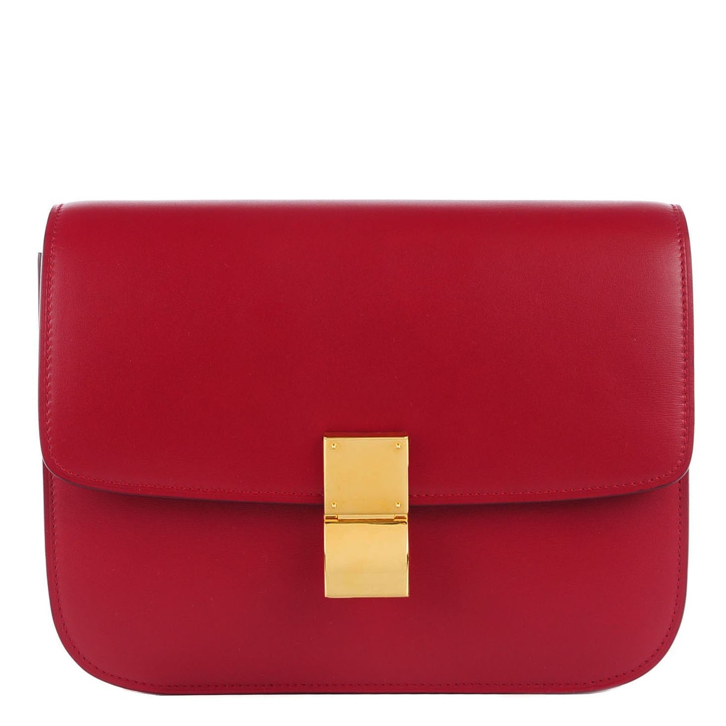 Smooth Calfskin Medium Classic Box Flap Bag Red