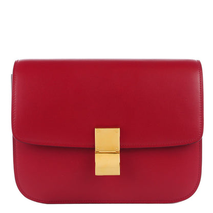 Celine Smooth Calfskin Medium Classic Box Flap Bag Red 1 of 10