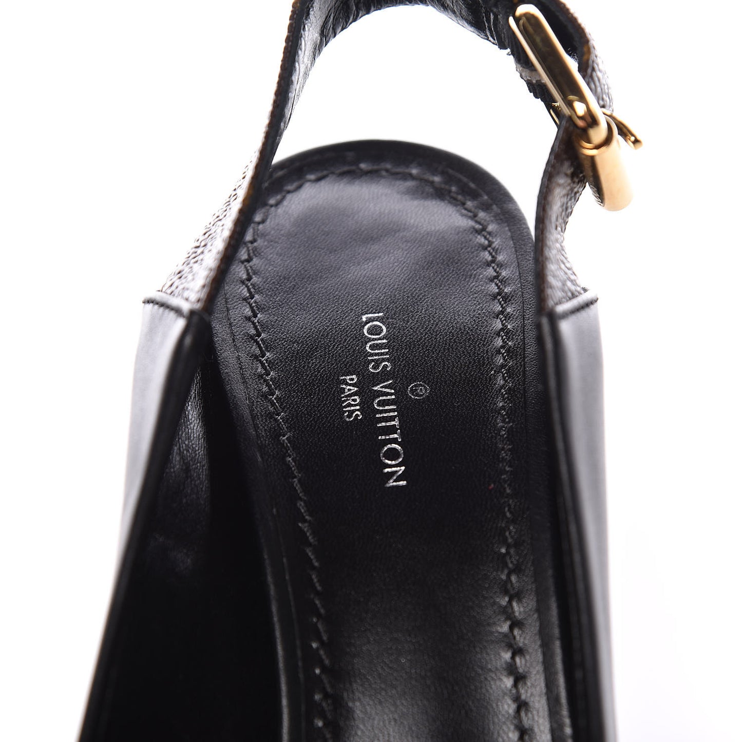 Calfskin Monogram Matchmake Slingback Pumps 37 Black