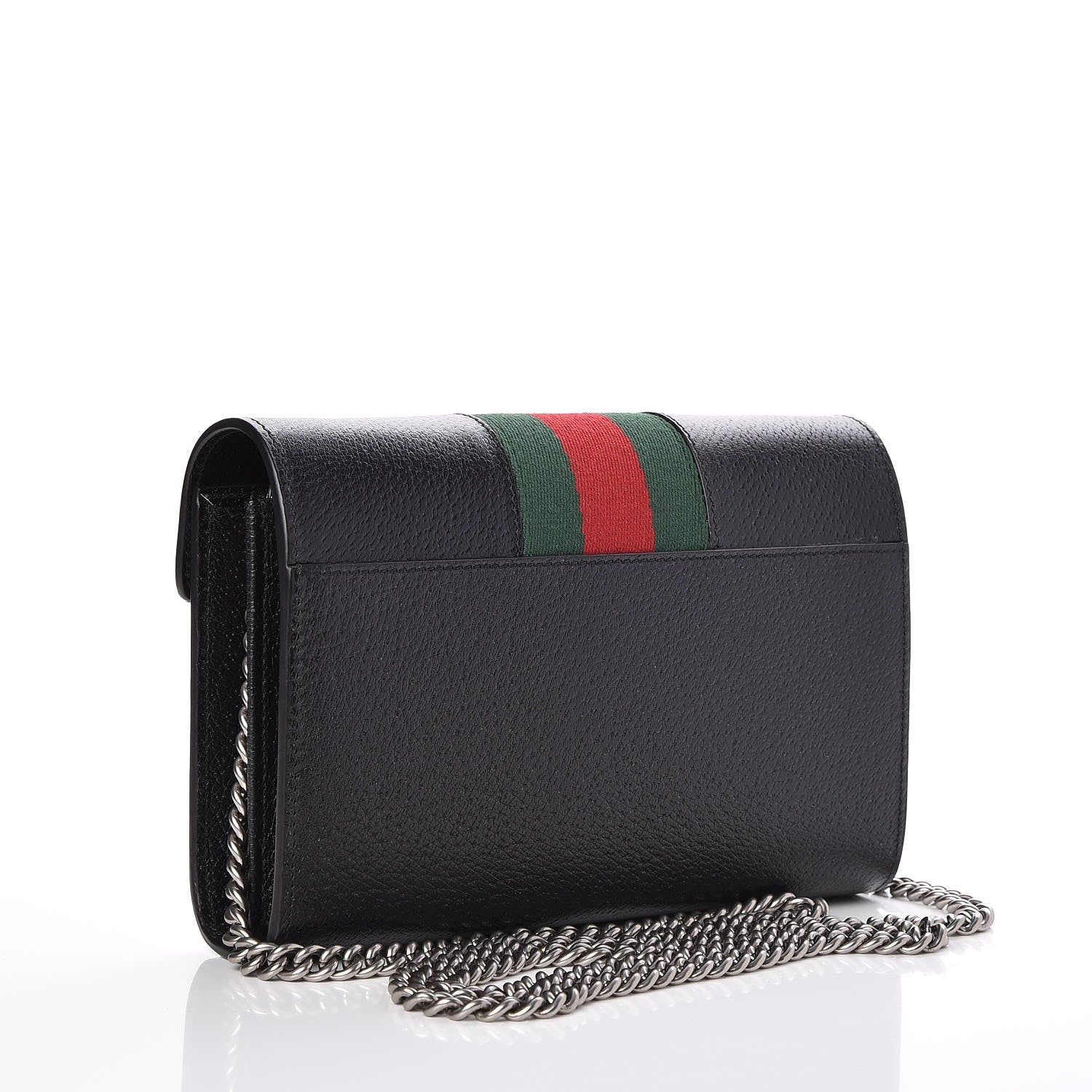 Gucci Calfskin Web Mini Dionysus Chain Wallet Black 3 of 8