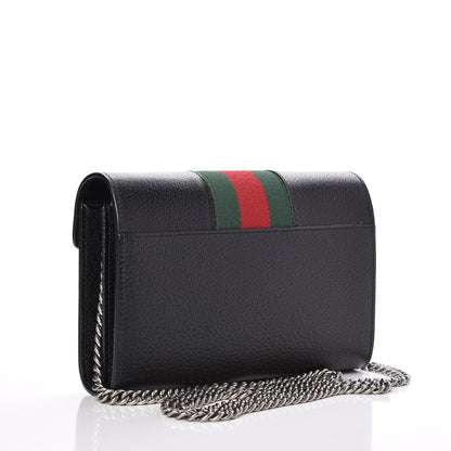 Gucci Calfskin Web Mini Dionysus Chain Wallet Black 3 of 8