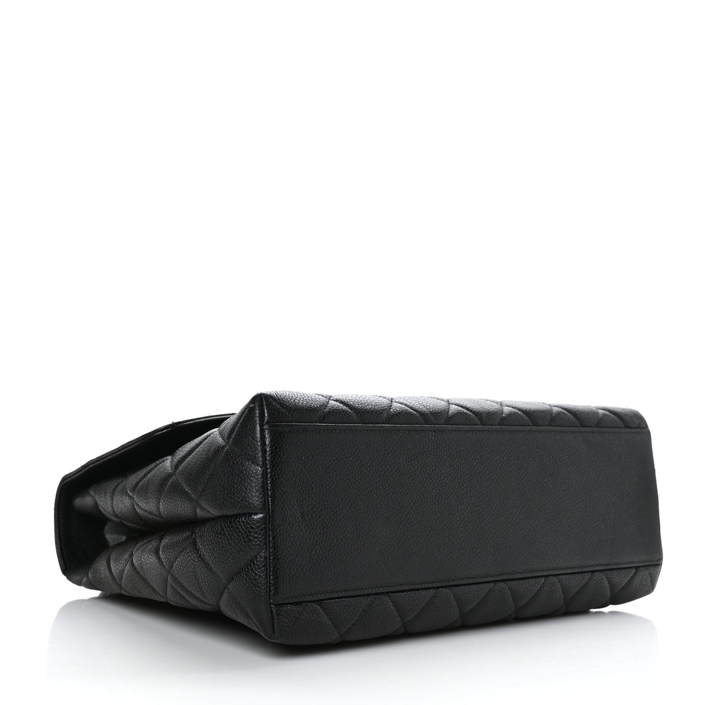 Caviar Quilted Jumbo Kelly Flap Black