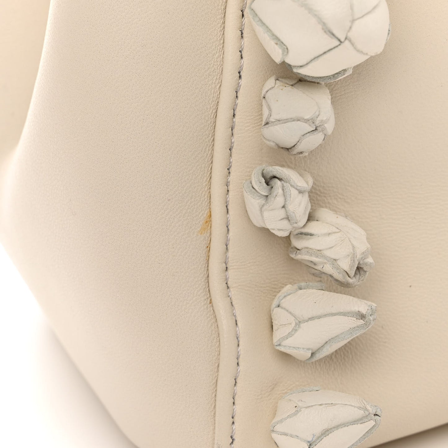 Nappa Rosebud Mini Peekaboo Iconic Satchel Bianco