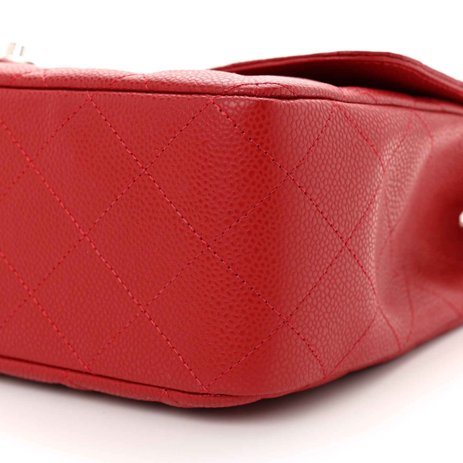 Chanel Caviar Quilted Jumbo Single Flap Red 10 of 11