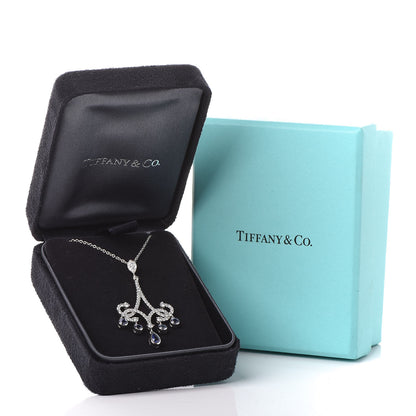 Tiffany Platinum Diamond Tanzanite Enchant Chandelier Pendant Necklace 6 of 6