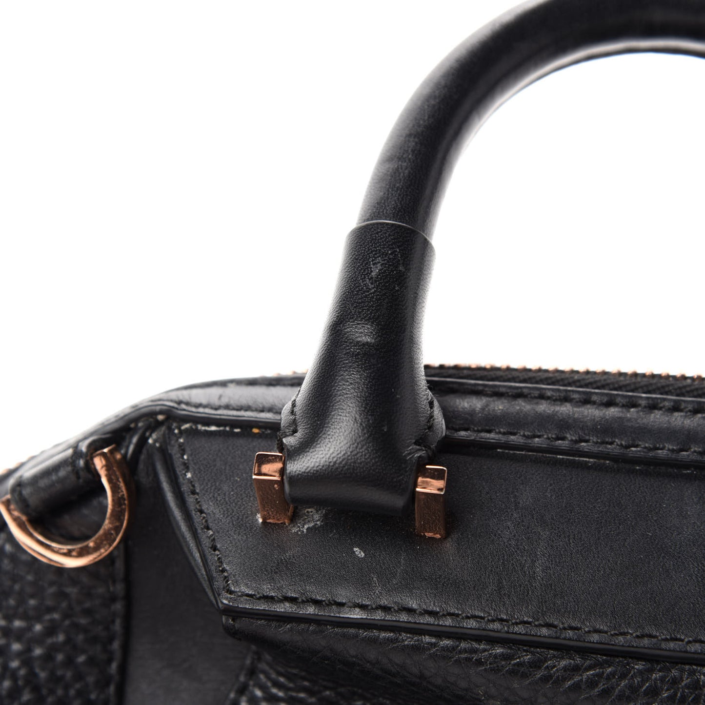 Pebbled Calfskin Mini Emile Black Rose Gold Hardware