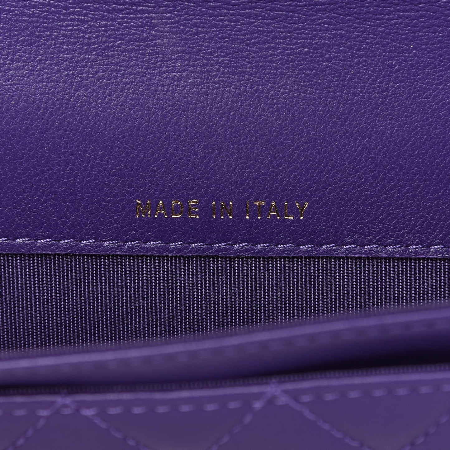Lambskin Quilted Boy Card Holder Wallet Purple