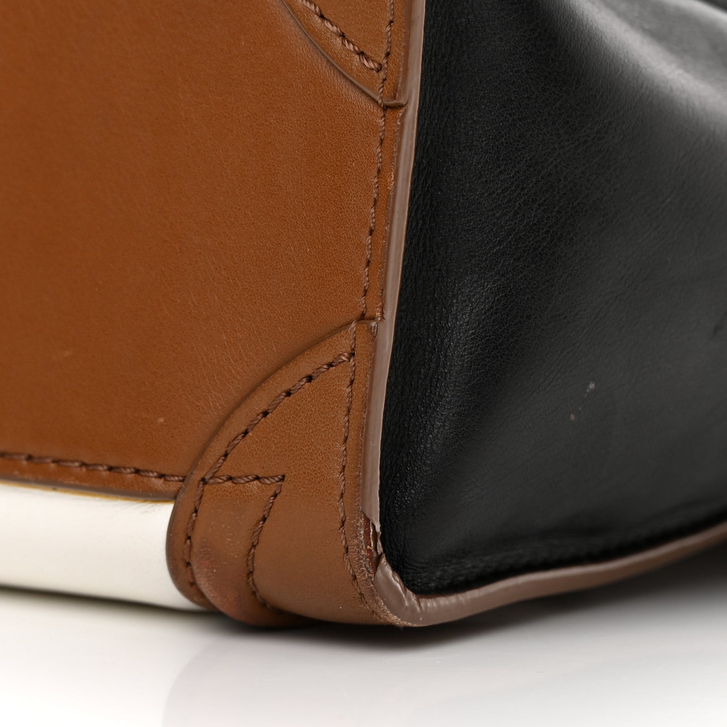 Smooth Calfskin Nano Tri-Color Luggage Brown