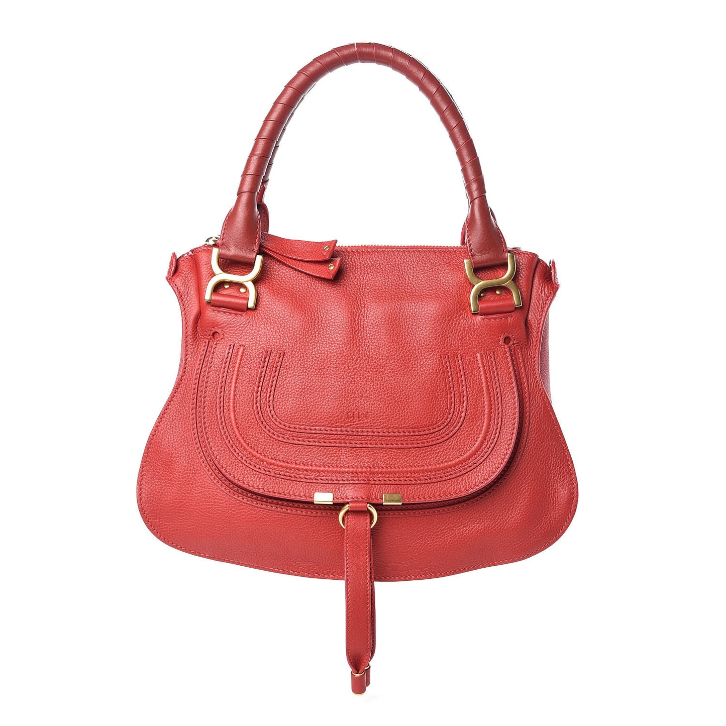 Calfskin Medium Marcie Satchel Red
