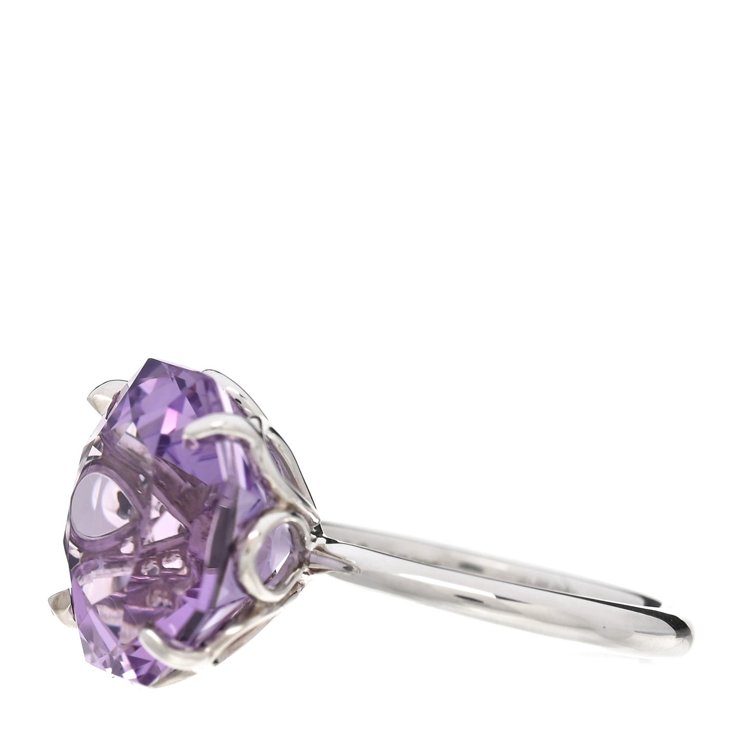 Sterling Silver Amethyst Sparklers Octagonal Cocktail Ring 51.5.75