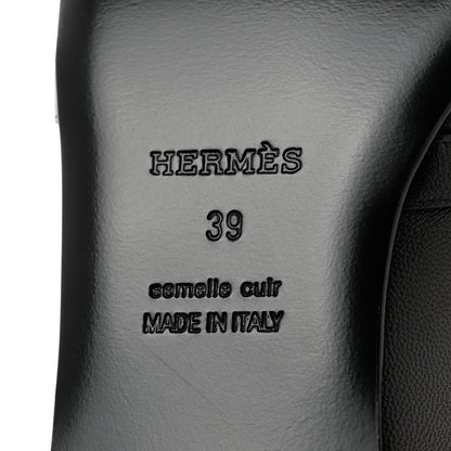 Hermes Goatskin Oz Mules 39 Black 8 of 9