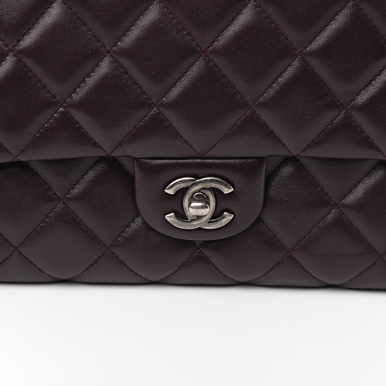 Chanel Lambskin Quilted Clutch With Chain Flap Burgundy 9 of 9