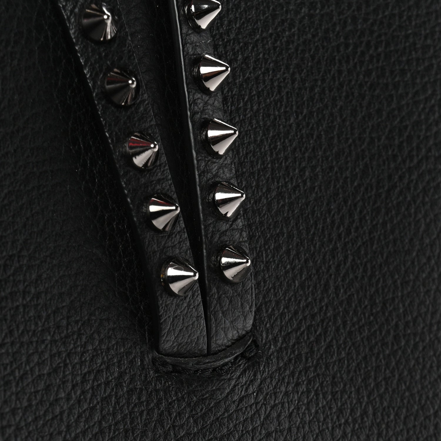 Christian Louboutin Calfskin Patent Logo Spikes East West Cabata Tote Black 13 of 15