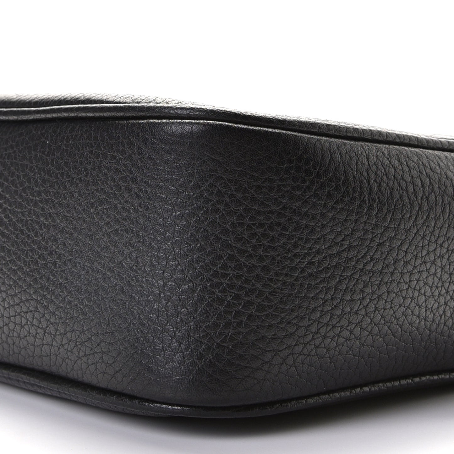 Pebbled Calfskin Small Soho Disco Bag Black