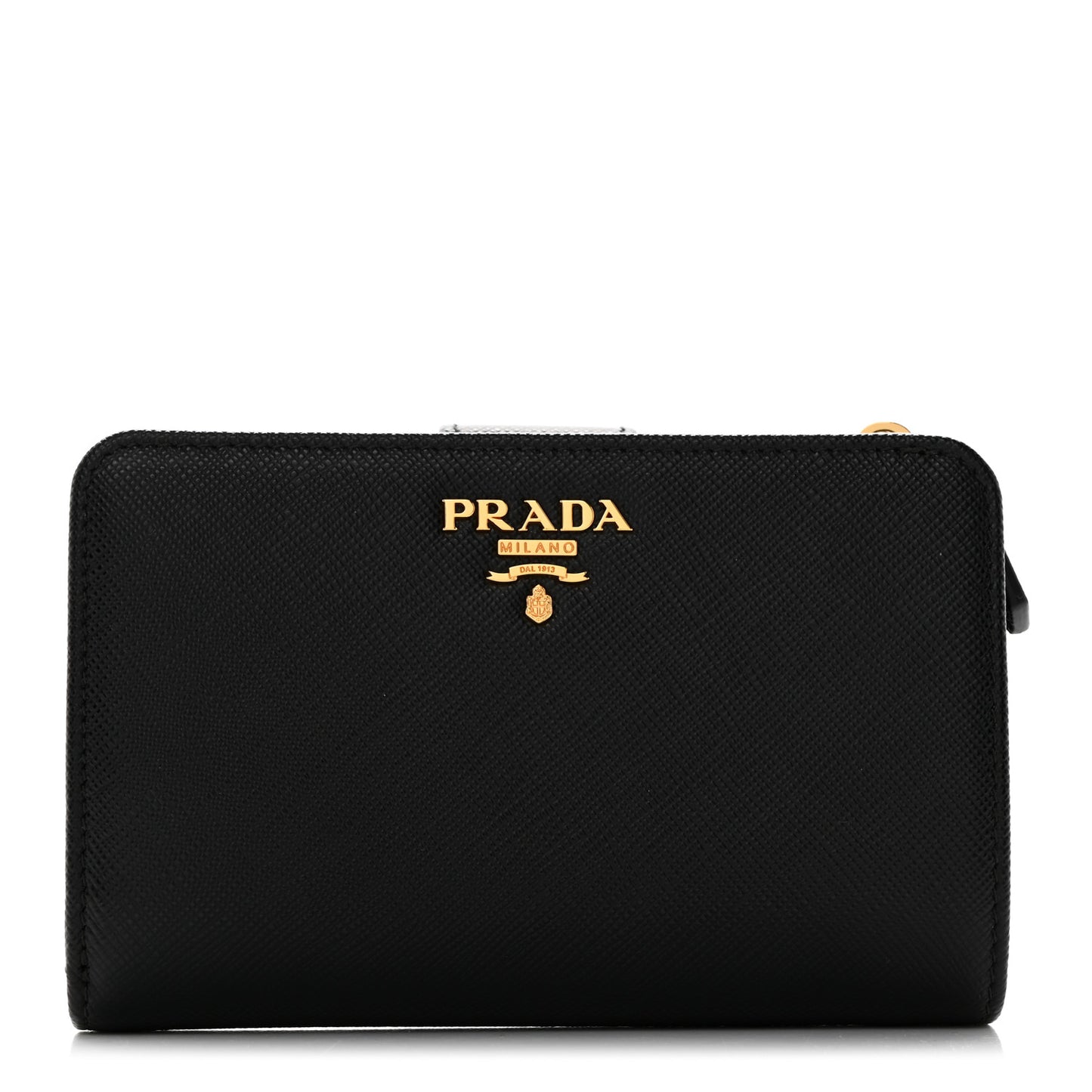 Saffiano Metal Compact Wallet Black Ibisco