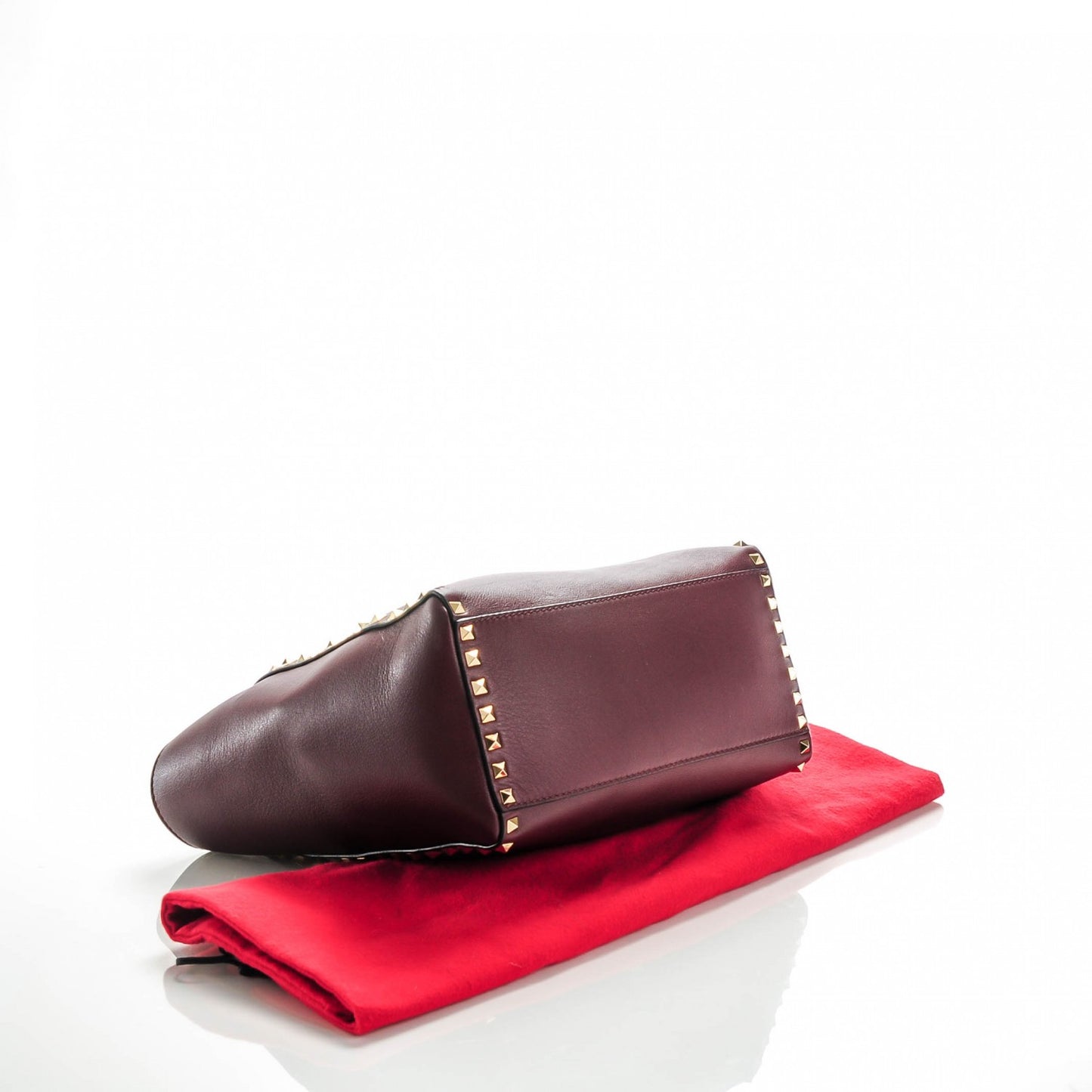 Vitello Rockstud Double Handle Tote Rubin