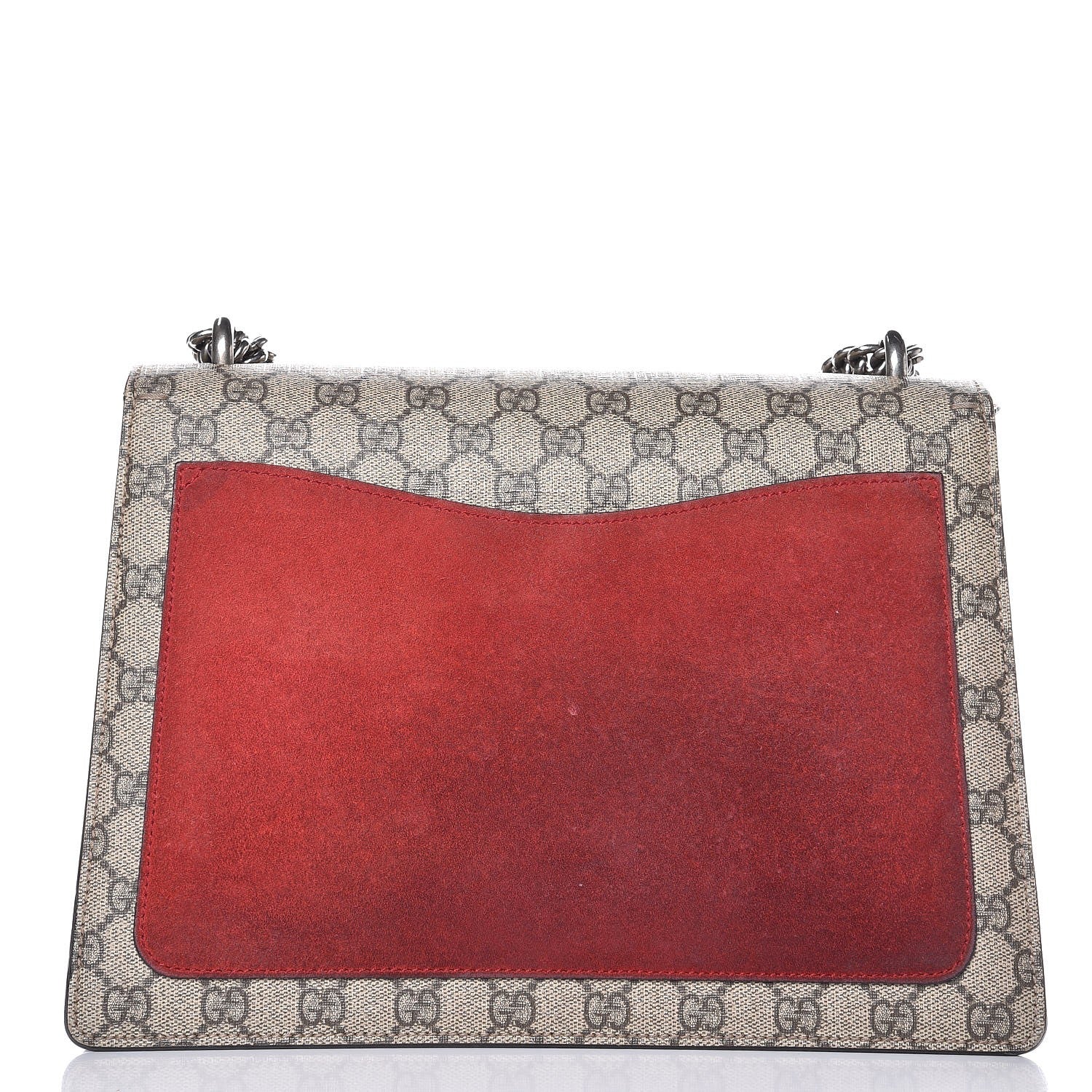 Gucci GG Supreme Monogram Suede Cudu Medium Dionysus Shoulder Bag Beige Ebony Vulcanic Red 11 of 11