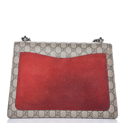 Gucci GG Supreme Monogram Suede Cudu Medium Dionysus Shoulder Bag Beige Ebony Vulcanic Red 11 of 11