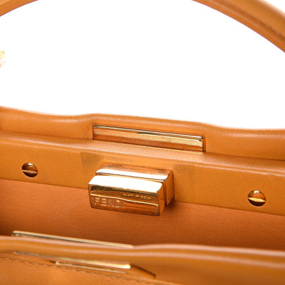 Fendi Nappa Mini Peekaboo Iconic Satchel Giallo Syrup 9 of 14