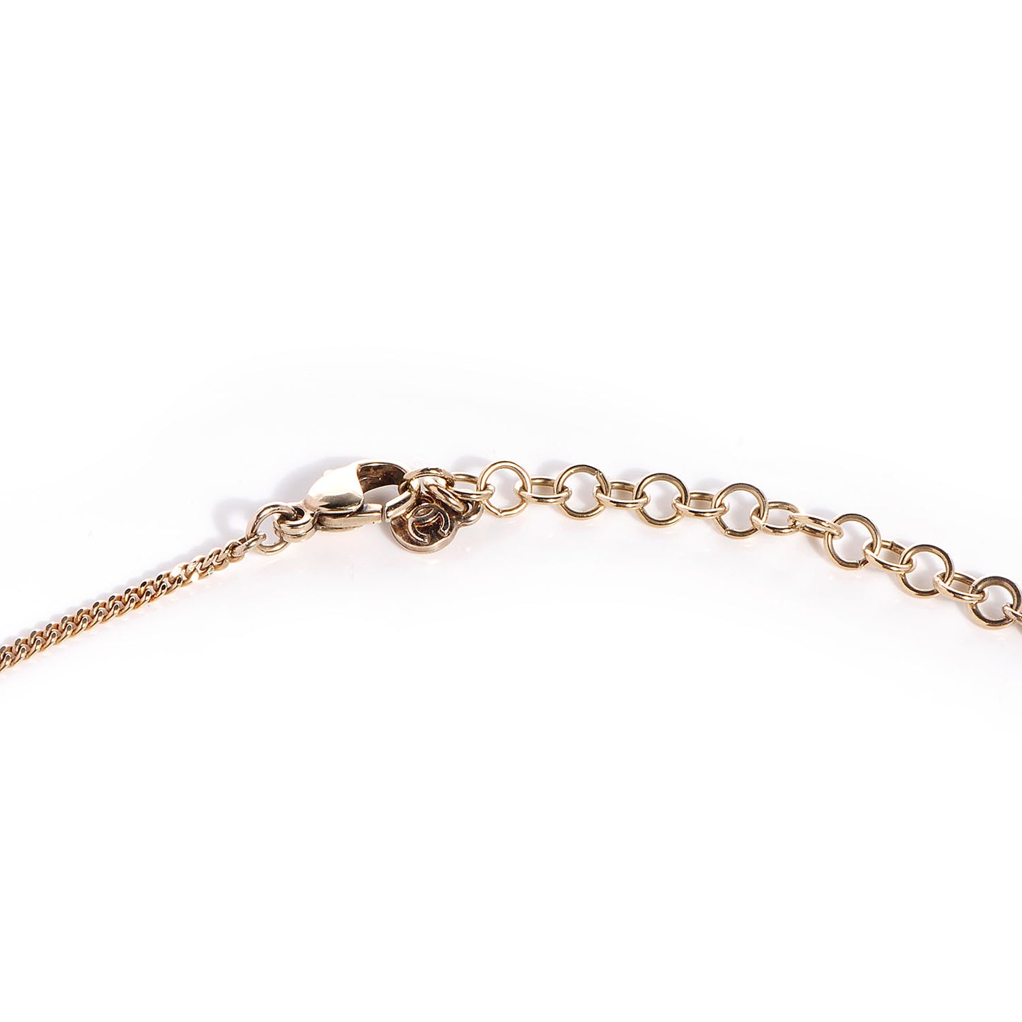 Textured Ring Enamel CC Necklace Black