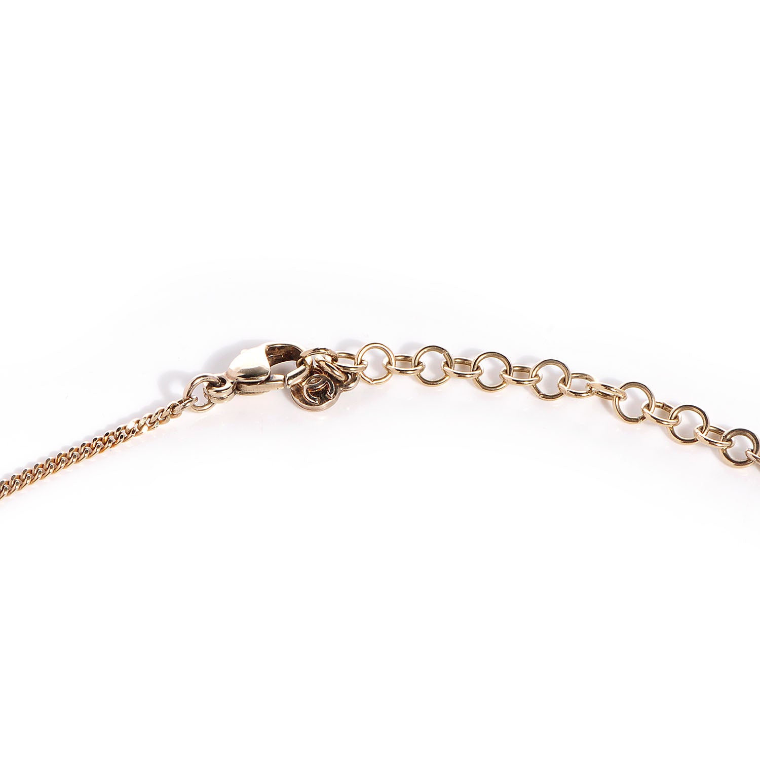 Chanel Textured Ring Enamel CC Necklace Black 4 of 6