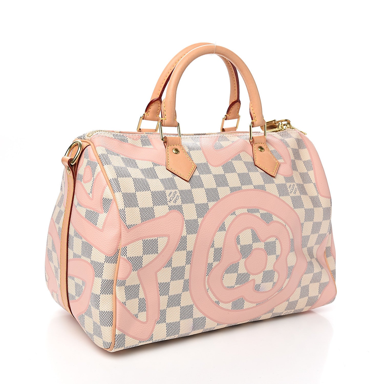 Louis Vuitton Damier Azur Tahitienne Speedy Bandouliere 30 Rose Ballerine 2 of 9